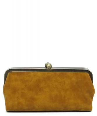 Fashion Kiss Lock Clutch Wallet BP208 MUSTARD